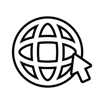 Sphere planet browser icon Stock Illustration