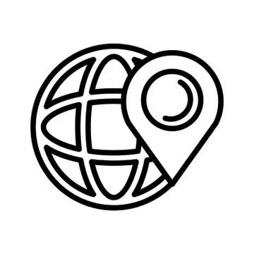 Sphere planet browser icon Stock Illustration