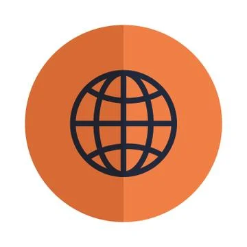 Sphere planet browser isolated icon Illustrazione stock