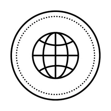 Sphere planet browser isolated icon Illustrazione stock