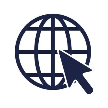 Sphere planet browser with mouse cursor Illustrazione stock