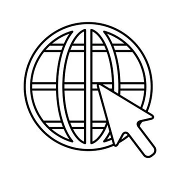 Sphere planet browser with mouse cursor Stock Illustration