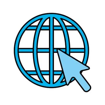 Sphere planet browser with mouse cursor Stock Illustration