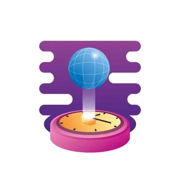 Sphere planet browser with time clock イラスト素材