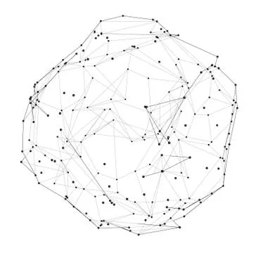 Sphere with points and lines Stock Illustration