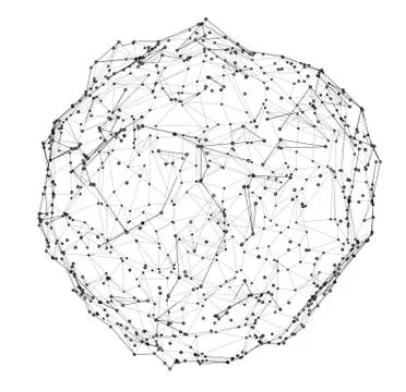 Sphere with points and lines Stock Illustration