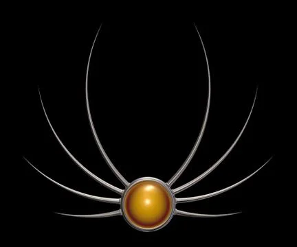 Sphere with prickles on black background - 3d illustration Stock Illustration