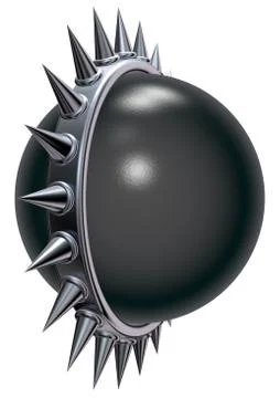 Sphere with prickles on white background - 3d rendering Stock Illustration