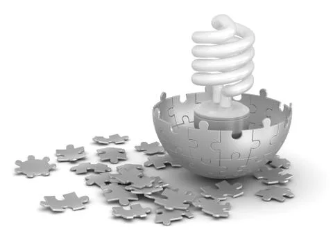 Sphere Puzzle and Flourescent Stock Illustration
