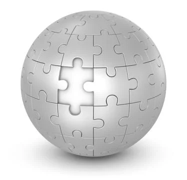 Sphere Puzzle, This is a computer generated and 3d rendered picture Stock Illustration