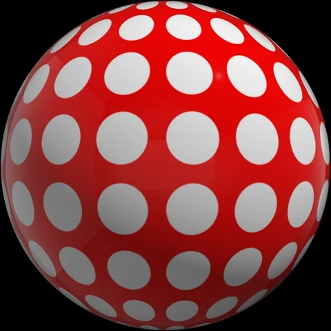 Sphere red with large white dots spin towards upper right Video stock 112762719