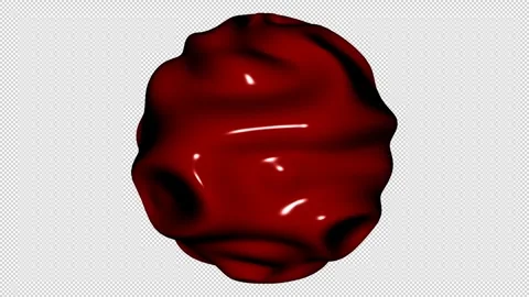 Sphere with Red Waves, Alpha Channel, Unique Design, Exclusive, 3D Render Stock Footage 270834047