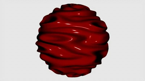 Sphere with Red Waves, Alpha Channel, Unique Design, 3D Render, Exclusive Stock Footage 270834139