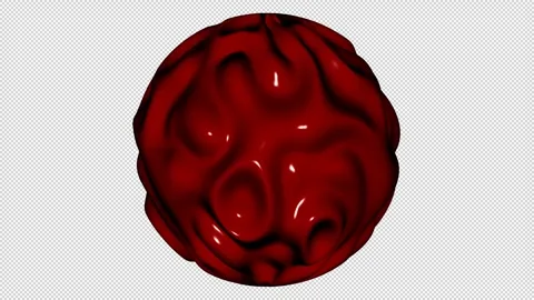Sphere with Red Waves, Alpha Channel, Exclusive, 3D Render, Unique Design Stock Footage 270834183