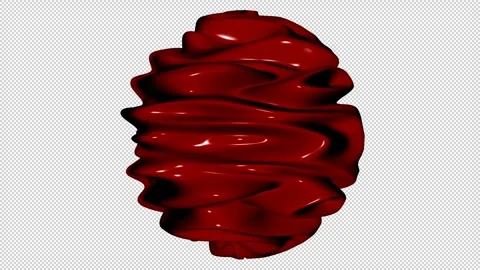 Sphere with Red Waves, Exclusive, 3D Render, Unique Design, Alpha Channel Stock Footage 270838499
