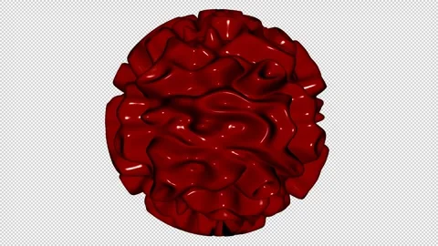 Sphere with Red Waves, Exclusive, 3D Render, Alpha Channel, Unique Design Stock Footage 270838788