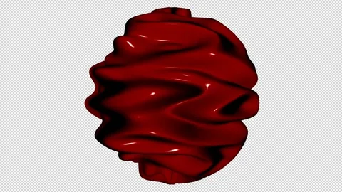 Sphere with Red Waves, Exclusive, Alpha Channel, 3D Render, Unique Design Stock Footage 270838399