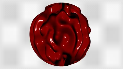 Sphere with Red Waves, Exclusive, Alpha Channel, Unique Design, 3D Render Stock Footage 270838428