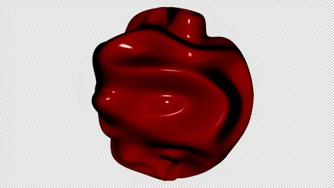 Sphere with Red Waves, Exclusive, Unique Design, Alpha Channel, 3D Render Stock Footage 270838089