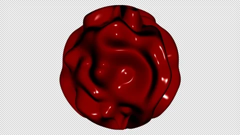 Sphere with Red Waves, Exclusive, Unique Design, 3D Render, Alpha Channel Stock Footage 270838189