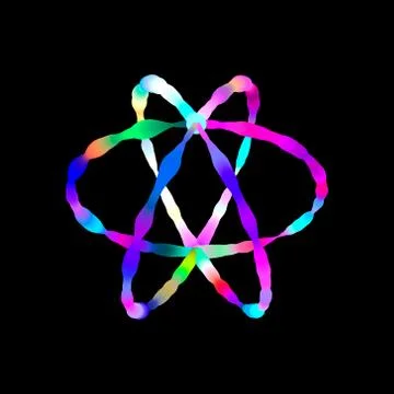 Sphere from rings. Isolated on black background. Vector colorful illustration 스톡 일러스트