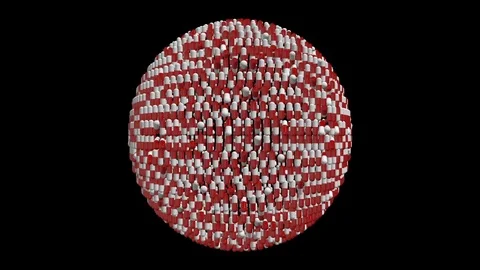Sphere from rotating pills. Dense layer. Medical cinematographic background Stock Footage 82424017