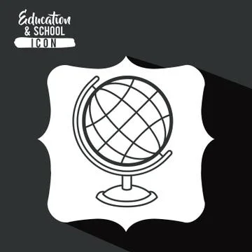 Sphere for school inside frame design Stock Illustration