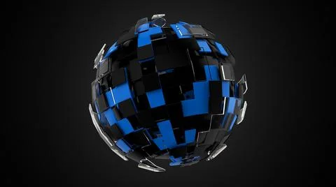 Sphere segments Abstract Background 3d render footage Stock Illustration