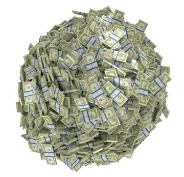 Sphere shape assembled of us dollar bundles 스톡 일러스트