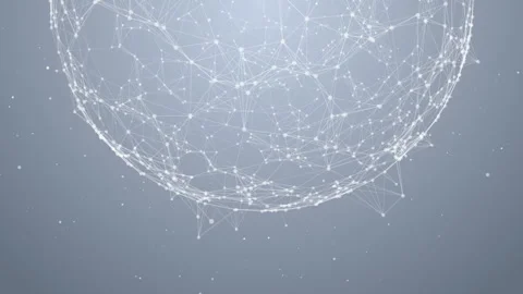 Sphere Shape Ball With Digital Data And Network Connection Triangles Stock-Footage 337928121