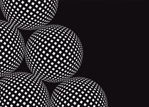 Sphere shape on black background, illustration Illustrazione stock