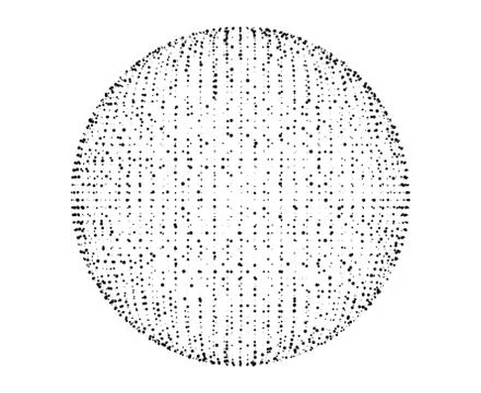 Sphere shape with network connection dots for technology concept on white bac Stock Illustration