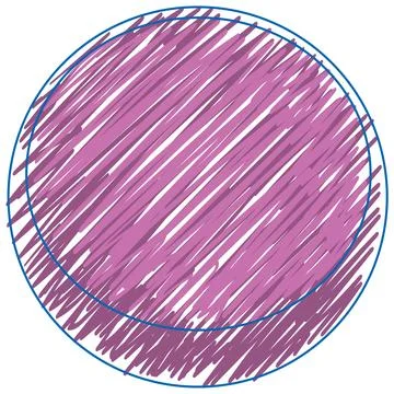 Sphere shape pencil colour child scribble style Stock Illustration