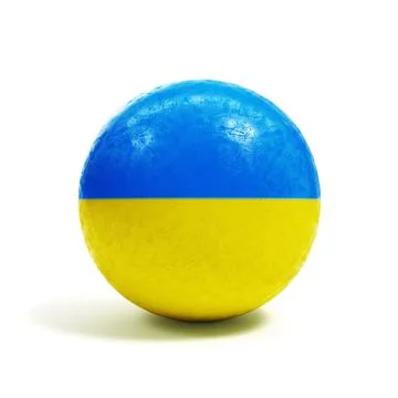 Sphere shape in Ukraine flag colors isolated on white background. 3d render 스톡 일러스트