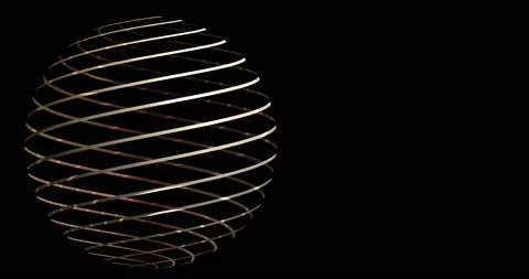 Sphere shaped lines on the black background Stock Footage 168931688