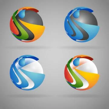 Sphere with shapes Stock Illustration