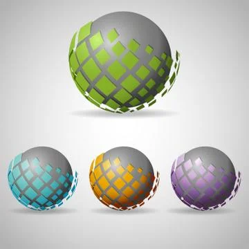 Sphere with shapes Stock Illustration