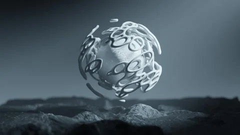 Sphere Shapes Rotating in a 3D animation Stock Footage 253580718