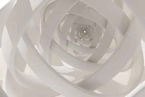 Sphere in the sharpening of large stone rings from white marble. 3d rendering Stock Illustration