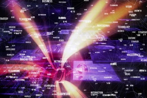 Sphere of skills against red vortex with orange light Illustrazione stock