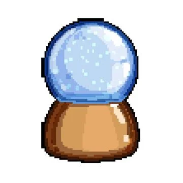 Sphere snow ball pixel art vector illustration Stock Illustration
