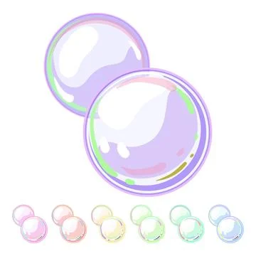 Sphere soap bubbles cartoon vector graphic Stock Illustration