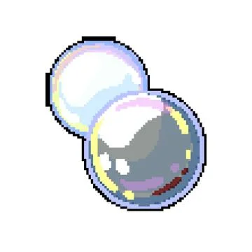 Sphere soap bubbles pixel art vector illustration Stock Illustration