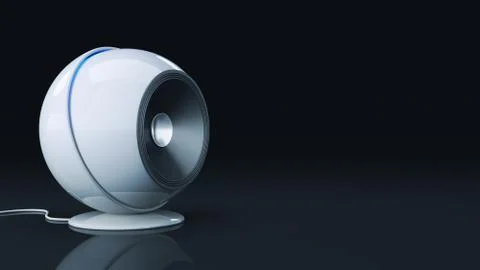 Sphere speaker 3D Stock Illustration