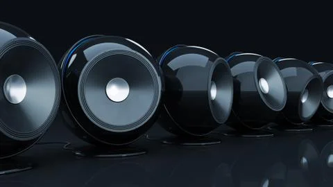 Sphere speaker 3D Stock Illustration