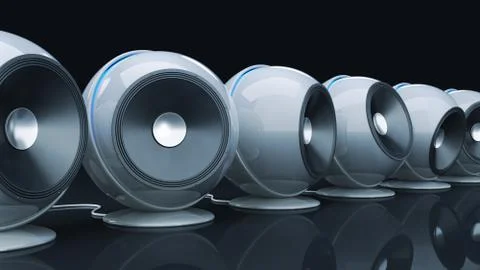 Sphere speaker 3D Stock Illustration