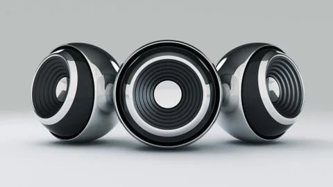 Sphere speaker 3D Stock Illustration