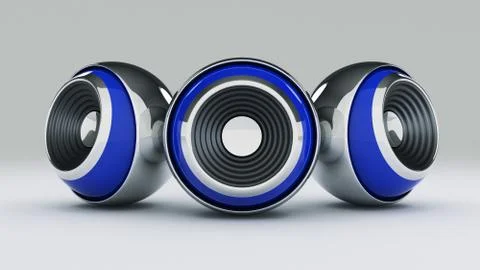 Sphere speaker 3D Stock Illustration