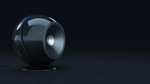 Sphere speaker 3D Stock Illustration