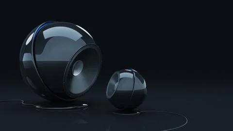 Sphere speaker 3D Illustrazione stock